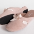 Comfique Slippers: Blush Suede with matching Satin Bow