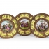 Limoges Dinner Plates: Set of 10. 24 carat Gold & Pastoral scenes