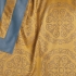 Michelangelo Gold Damask & Smoke Blue Sateen: Detail