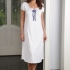 Natalie Nightgown: White with Navy