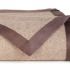 Tribeca Cashmere Blanket: Beige with Brown Binding