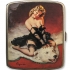 Silver Cigarette Case: Pin-up Illustration by Gil Elvgren: Bear Facts