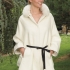 Clarice Alpaca Cape with detachable collar: Ivory with Black leather belt