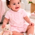 Honey Bear Romper: Pink