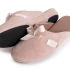 Comfique Slippers: Blush Suede with matching Satin Bow