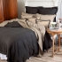 Ashcroft Linen Bedding: Beige & Black weave combinations