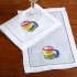 Macaron (Macaroon) Embroidered Cocktail Napkins: Multi-Colored