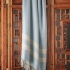 Skybound Baby Alpaca Fringed Throw: Cloud Blue with Ivory Stripes