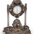 Viennese Silver Clock: Enameled & jeweled floral designs