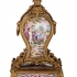 Miniature Viennese Clock: Back Gilt Bronze & Enamel