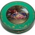 Sterling Silver & Enamel Compact: Hand-painted romantic scene