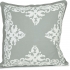 Glasslake Decorative Pillow: Aqua with White Embroidery