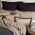 Ashcroft Linen Bedding: Beige & Black weave combinations