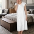 Louise: White pima cotton with hand-crochet details