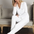Danielle Pajamas: White with Blue Whip-stitching