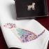 Dog Tale Ladies Handkerchief: Multi-colored Hand-embroidery