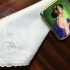 Angelina Ladies Handkerchief: Ivory on White