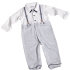 Theodore Baby Onesie: Two-tone in Gray & White