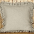 Decorative Ruffled Cushion: Beige Linen