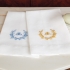Bourdon Linen Guest Towels: Blue, Gold