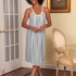 Anastasia Nightgown: Gray with White Lace trim & Inserts