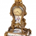Miniature Viennese Clock: Front Gilt Bronze & Enamel