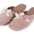 Comfique Slippers: Blush Suede with matching Satin Bow