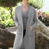 Elsa Long Cashmere Cable-knit Cardigan: Gray