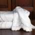 Trieste Towels: Embroidered Scallops in Beige