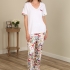 Wild Bloom: Long Pants with V-neck T Shirt