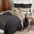 Ashcroft Linen Bedding: Beige & Black weave combinations