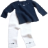 Sylvie Baby Knitted Set: Navy Top & White Pants