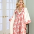 Charlaine Chemise & Kimono: Coral