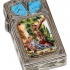 Silver & Enamel Lighter: Front Hand Painted Panel