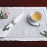 Lake Tahoe Placemat Set: Embroidered Moose & Pine Fronds