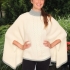 Maddie Cashmere Cable-knit Poncho: Cream with Gray Accents