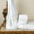 Sawyer Towels: Blush with Green Embroidery