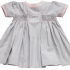 Candide Smocked Dress: Gray & Pink