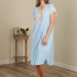 Viorica Nightgown: Blue with Ivory Lace