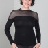 Bellini Cami: Black with sheer upper panel