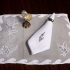 Seashell Bay Placemat Sets: Black & White Embroidery on Linen & Organdy