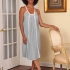 Anastasia Nightgown: Gray with White Lace trim & Inserts