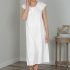 Louise: White pima cotton with hand-crochet details