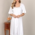 Mirabella Chemise: White Pima Cotton Jersey with Lace Detail