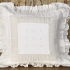 Decorative Ruffled Cushion: White with Ivory Accent