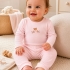 Honey Bear Bodysuit & Pants Set: Pink