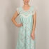 Letizia Nightgown: Aqua with Ivory Lace