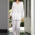 Marquise Pajamas: Beige on White