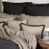 Ashcroft Linen Bedding: Boudoir with Black flange