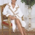 First Lady Bath Robe: White/Beige